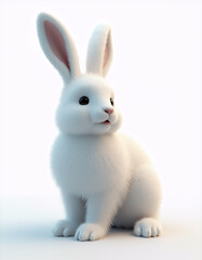 animal portrait on white background. Generative ai.