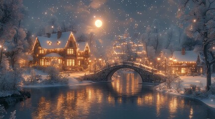 bridge over the river at night