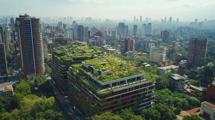 Obraz premium The green building movement is leading the way in sustainable urban planning with environmentally friendly construction practices.