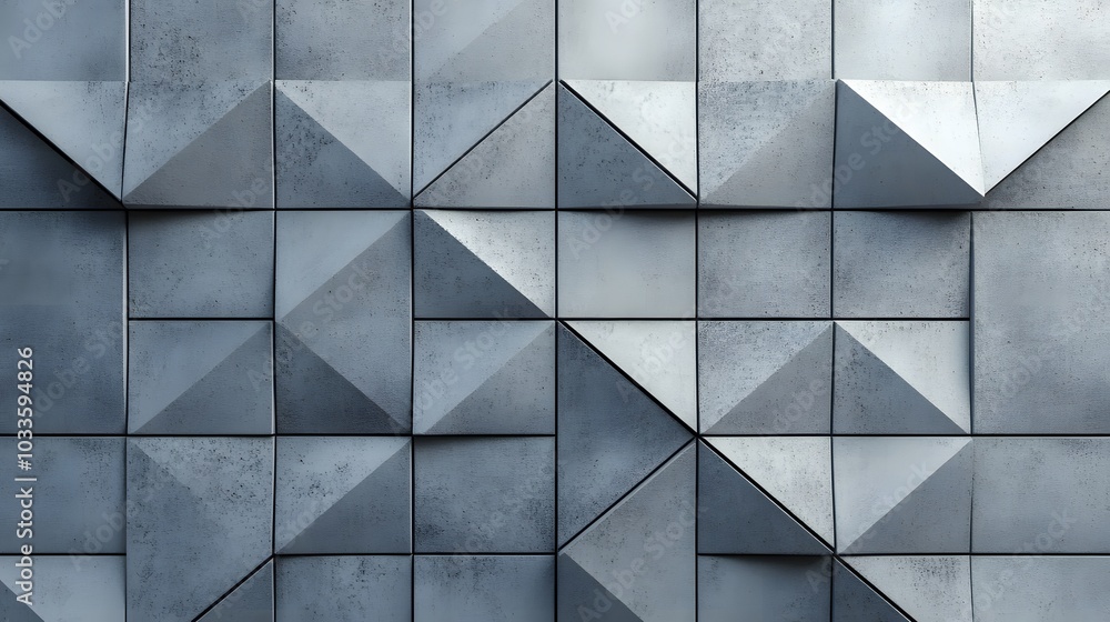 Poster abstract geometric concrete wall with triangular patterns