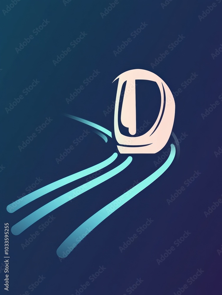 Poster a sleek train icon glides effortlessly on smooth tracks, showcasing a modern design that symbolizes 