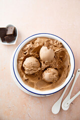 Homemade chocolate ice cream