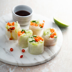 Vegan fresh rolls with vegetables