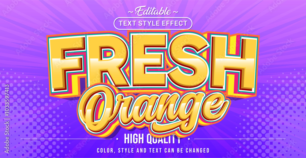 Poster Editable text style effect - Fresh Orange text style theme.
