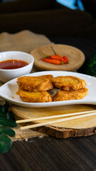 Smash fried chicken with super spicy sambal