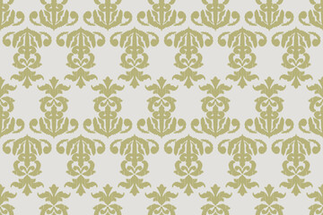 Ikat floral seamless pattern on background,damask seamless pattern,vector illustration,Ikat ethnic oriental embroidery,Aztec style,baroque.design for texture,fab,clothing,decoration,fashion.