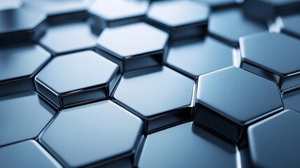 Abstract Metallic Hexagon Pattern