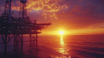 Obraz premium Sunset Reflection on Metal Surfaces at Seaside