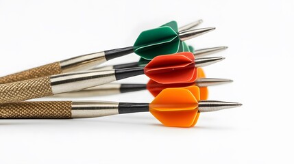 darts on white background with copy space. 
