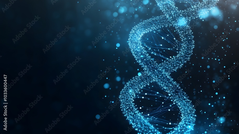 Poster abstract representation of a dna double helix