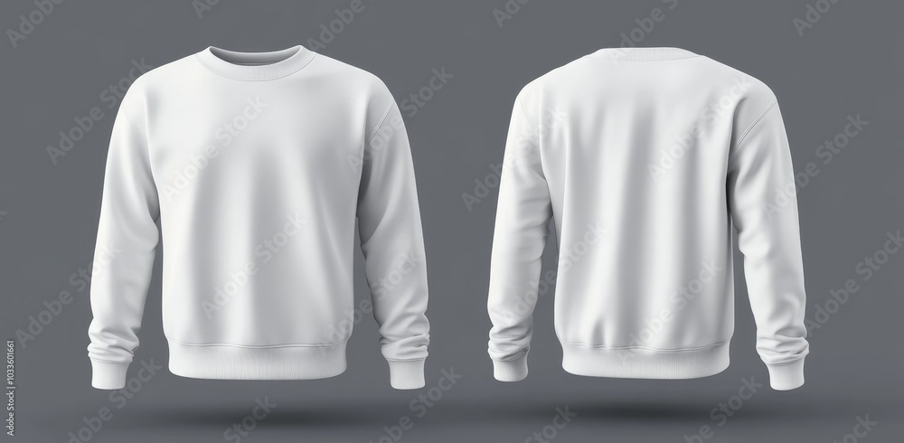 Poster an example of a 3d mockup of a sweatshirt with front and back images