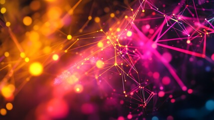 Obraz premium Abstract Network of Glowing Lines and Points