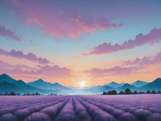 Naklejka premium A sky blue to lavender gradient, reminiscent of a serene dawn sky, adding a soothing visual element 