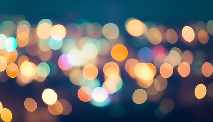 Fototapeta premium A Beautiful Display of Blurred City Lights in a Night Scene