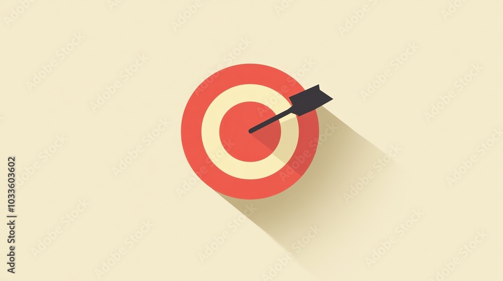 Poster a red target with a black arrow in the center.