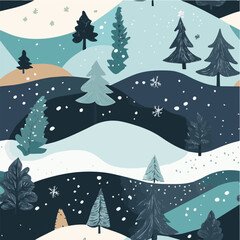 Vector Seamless pattern of winter in christmas day