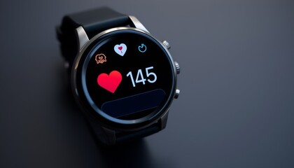 Smartwatch Displaying Heart Rate Monitoring Feature