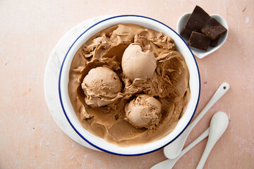 Homemade chocolate ice cream