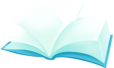 Flying Opened Book Illustration