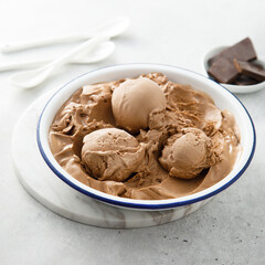 Homemade chocolate ice cream