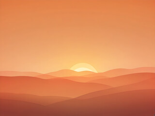 Fototapeta premium A sunset orange background with a soft glow, giving a warm and inviting feel, perfect for cozy themes