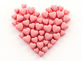 Fototapeta premium Big heart made of small hearts forming a love symbol