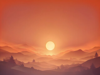 A sunset orange background with a soft glow, giving a warm and inviting feel, perfect for cozy themes