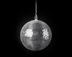 Mirror Ball. Glistering Disco Ball Entertainment Equipment in Silver