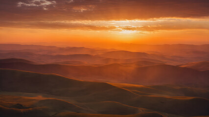 Naklejka premium A sunset orange background with a soft glow, giving a warm and inviting feel, perfect for cozy themes