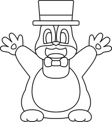 Hamster Groom Cylinder Wedding Animal Vector Graphic Art Illustration