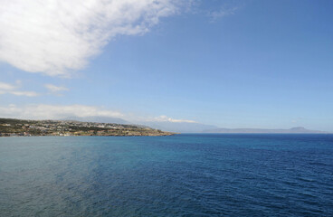 Le golfe de l'Almyros vu depuis la forteresse de Réthymnon en Crète