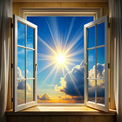 unlight Streaming Through an Open Window Where Warmth and Light Create a Dance of Shadows