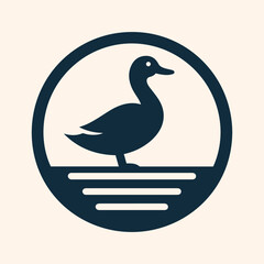 Obraz premium Duck logo icon vector illustration