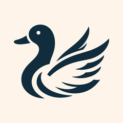 Obraz premium Duck logo icon vector illustration