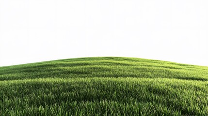 Obraz premium Green lawn on white background. 3D illustration. 