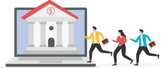 Online banking, e-banking payment or customer support

