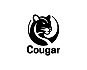Cougar Head Logo Design Vector Illustration