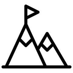 Growth mountain flag icon