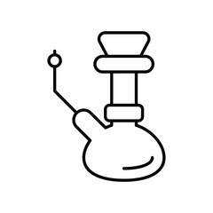 Hookah line icon with white background vector stock illustration