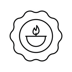 Diwali Festival line icon with white background vector stock illustration