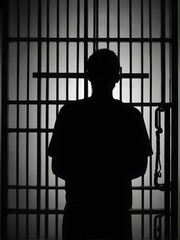 Silhoette of man in prison