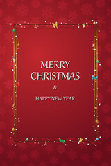 Christmas Celebration Card, Flyer, Banner, Poster or Invitation with stylish text on Snowflakes. Vector Illustration