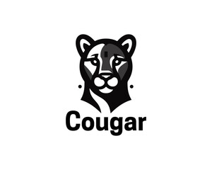 Cougar Head Logo Design Vector Illustration