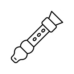 Flute line icon with white background vector stock illustration