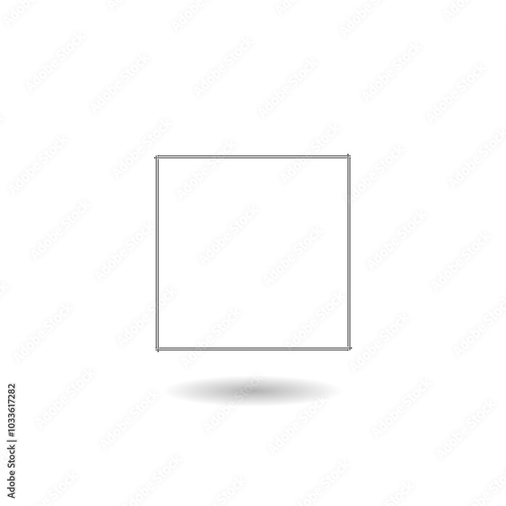 Poster frame border line page icon with shadow