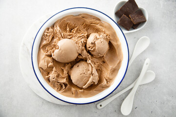 Homemade chocolate ice cream