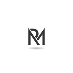 RM letter logo concept with shadow