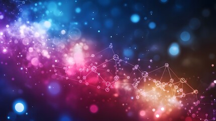 Obraz premium Abstract Network of Connected Spheres with Glowing Background