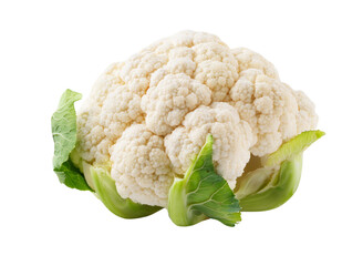 Isolated Fresh Cauliflower on Transparent Background