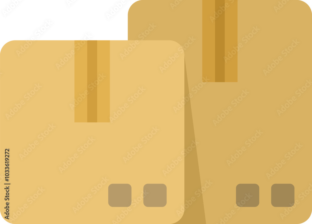 Poster two simple cardboard boxes sealed with tape, ready for shipping and handling